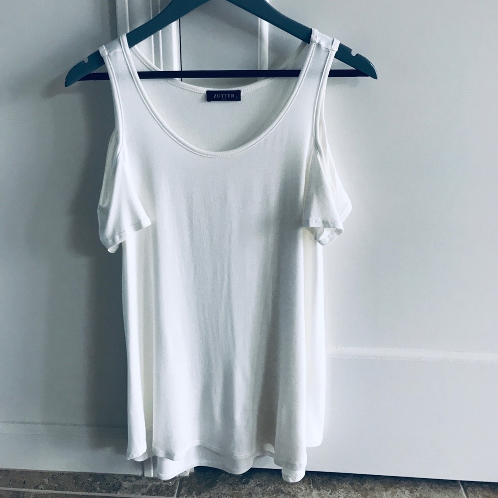 White Cold Shoulder Top - Picture 5 of 7